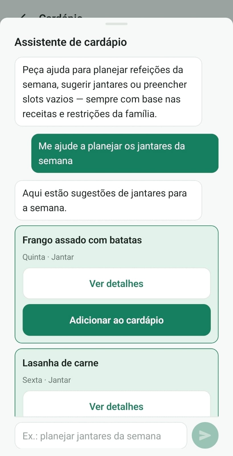 Cardápio: Menos “o que tem pra jantar?” no fim do dia