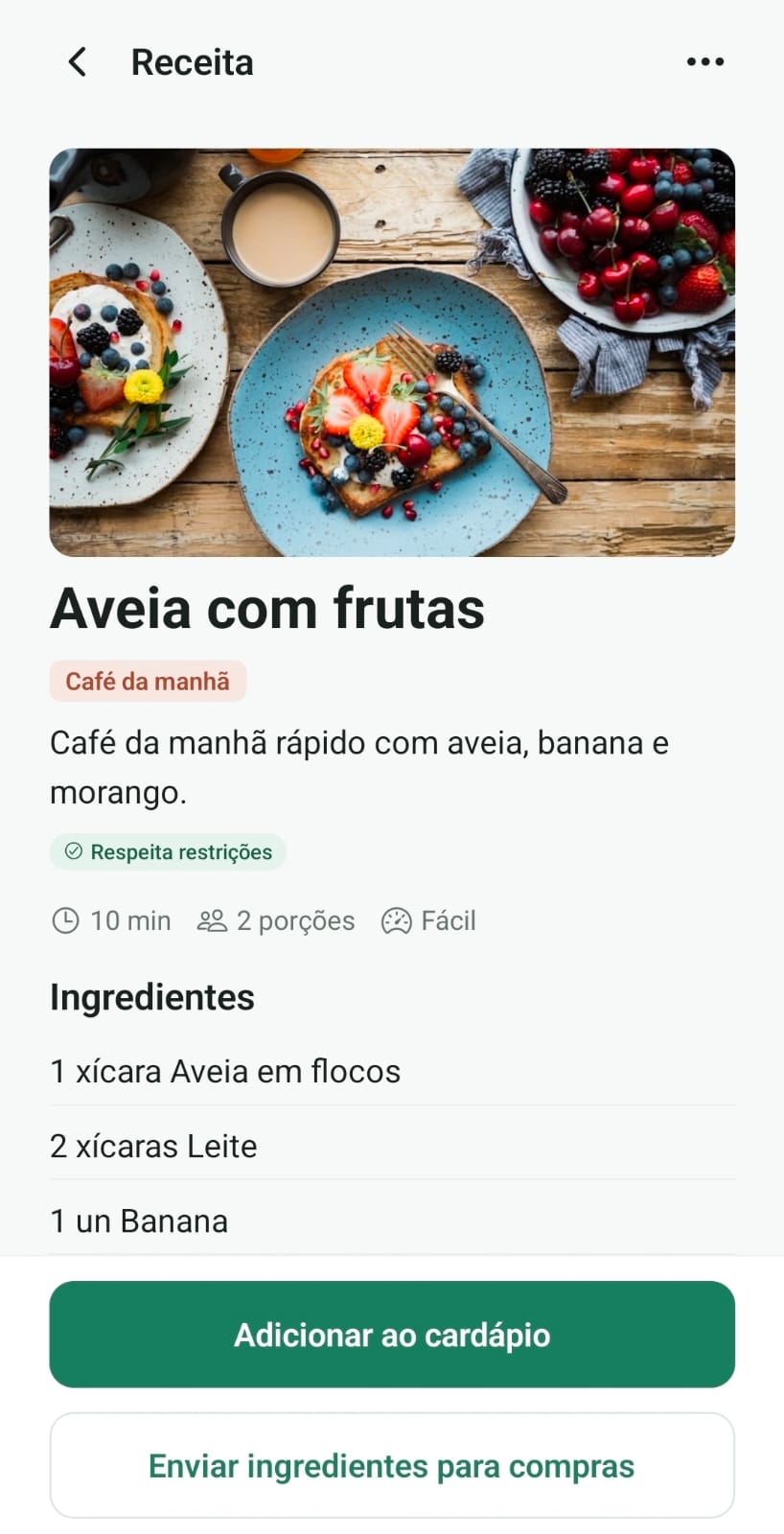 Receitas: Sugestões considerando restrições da saúde